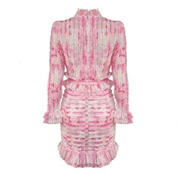 Feathered Stunning Ruffle Dress The Alessea - Picture 6 of 11